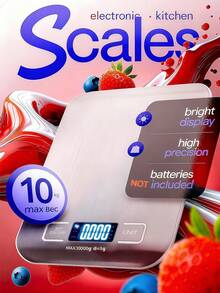 Kitchen Electronic Scale,High Precision Food Scale With Stainless Steel Panel,LCD Display,Food Scale,Italian Handheld Coffee Scale,Baking Tool,Kitchen Accessories. Suitable For Kitchen Baking And Cooking,Weight Loss And Nutritional Diet,Accurate Weighing For Tea.(Battery Not Included)