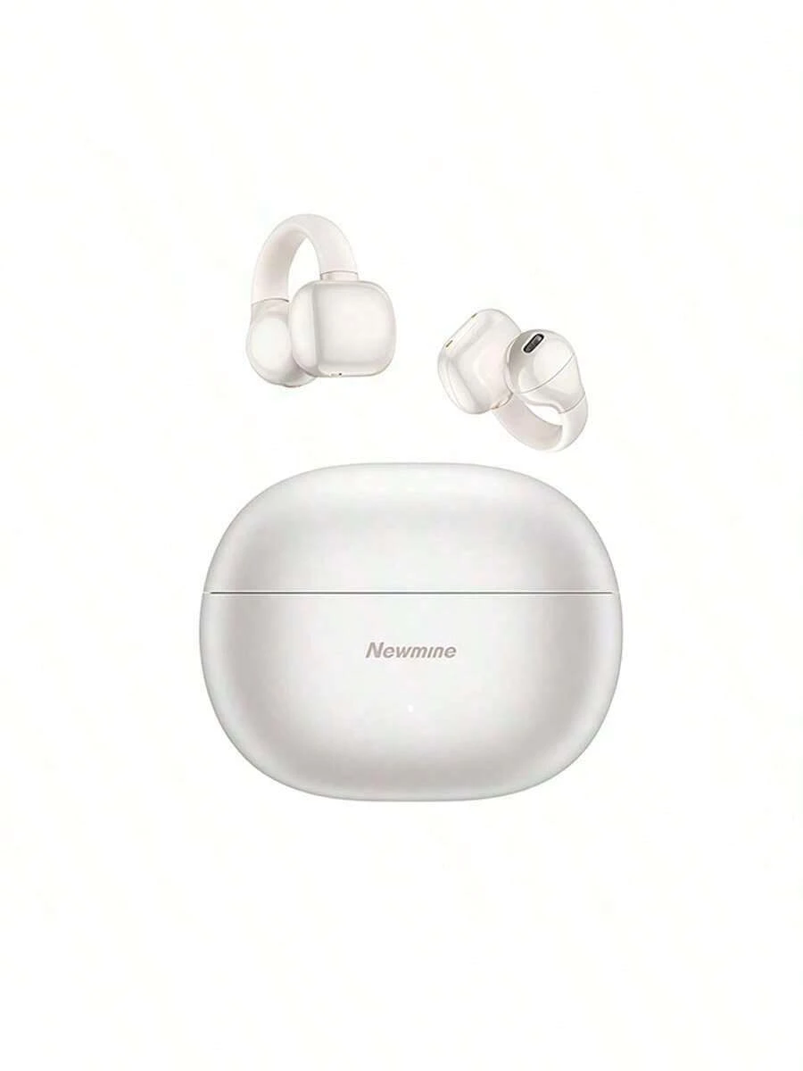 Newmine S7 耳夾式藍牙耳機 開放式不入耳設計 藍牙5.4高速穩定連接 HiFi級音質 適用於蘋果華為小米手機 - 白色 - 查看 1