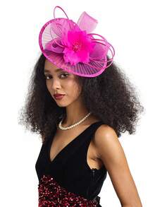 1 Stück übertriebener Mesh-Fascinator Hut für Frauen Teegesellschaft elegante Kopfbedeckung Kentucky Derby Hut mit Haarclip für Hochzeit Braut Party Hut Halloween Kostüm Accessoires Weihnachts Haarschmuck, winzige Hüte, Mini Fascinator, Mini Zylinder