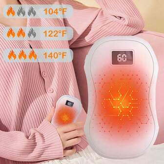 USB Mini Söt Uppladdningsbar 3-växlad Justerbar Digital Temperaturdisplay Dubbelsidig Snabbvärmande Hand- & Fotvärmare, Lämplig För Vintercamping, Jakt, Utomhusaktiviteter, Halloween, Jul, Födelsedagar och Andra Vintertillfällen