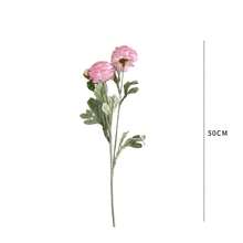 3支逼真毛茛仿真花 - 北欧简约风仿真牡丹花束，适用于家居客厅餐桌装饰、花卉摆设及现代家居点缀 - 彩色 - 查看 3