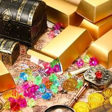 12/24pcs Gold Bar Fake Gold Bar Gift Box, Gold Color Gift Box, Foil Paper Box, Paper Gold Brick, Casino Pirate Theme Party - Multicolor - View 5