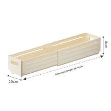 1 pieza Caja organizadora plegable y retráctil para el hogar/cocina, contenedor de almacenamiento de estilo cajón expandible para despensa, dormitorio, armario, aperitivos y artículos varios - Blanco - Ver 7
