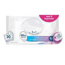 Body & Intimate Wipes, 3-In-1 Cleans, Cares, Protects, 99.9% Water, Unscented & Hypoallergenic Hygiene Wet Wipes, Adult Care, 30 Wipes (1 Packs) - 白色 - 查看 2