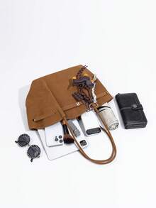 2025 New Vintage High-End Capacity Handbag/Shoulder Bag Tote Bag (With Pendant)