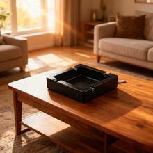 4 Dual-Use Rest Large Silicone Ashtray - Black Unbreakable Cigar Cigarette Ashtray For Outdoor Patio/Indoor/Home Decor - Black - View 6