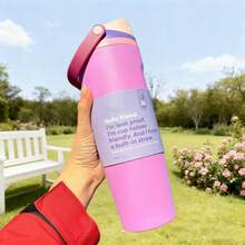 OWAL'A 30oz This Stainless Steel Sports Water Bottle Features A Leak-Proof Design, A Pop-Up Cap, And Is Available In A Variety Of Colors. Its Elegant Design Makes It Perfect For Hydration, Ideal For Running, Going To School, Working Out, Halloween, Thanksgiving, Christmas, And Other Occasions. It's Also A Stylish Gift For Women. - 紫色 - 查看 2