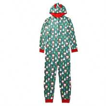 Conjunto de pijama a juego para la familia, con capucha, lindo estampado, Navidad, ropa de dormir con cierre, Beb, 3 - 6 Months - inicial - Ver 2