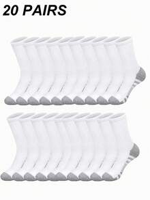 3/6/10/20 Pairs Basketball Socks For Men, Long Tube Socks For Couples, Non-Slip, Basketball, Cycling, Durable Sports Socks, White