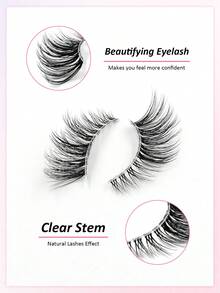 Rikuaild 7 Pairs False Eyelashes Natural Half Lashes Clear Band Lashes Fluffy Wispy Soft Strips Fake Eyelashes-Suitable For Cosmetic Makeup Tool For Beginner Strip Lashes, Lashes, Eyelashes, Fake Lashes - Natural Lashes - View 5