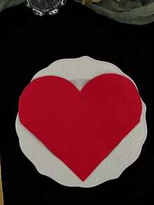 20张鲜艳的红色心形餐巾纸，适用于情人节、婚礼、周年纪念日、生日、餐厅装饰、万圣节、圣诞节以及各种活动和派对。 - 彩色 - 查看 2