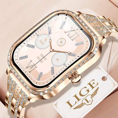 LIGE's New Smart Watch Sedentary Reminder, Breathing Training, Step Counting, Exercise Distance, Calorie Consumption, Smart Alarm Clock, Female Physiological Reminder, Multiple Exercise Modes, Fashionable, Elegant And Luxury Women's Smart Watch