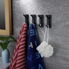 No-Drill Adhesive Hooks For Clothes, Towels, Bath Towels, Bathrobes, Hats, Keys, For Use In The Bathroom, Toilet, Bedroom, Dormitory, Kitchen, And Garage. Made Of High-Quality Stainless Steel. (Styles And Colors Are Random; There May Be Slight Color Differences Between The Product And The Images) - Color/style Random - View 5
