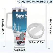 40oz Santa Claus In Red Car With Tumbler - Double Wall Vacuum Insulated Travel Mug With Spill-Proof Lid | Christmas Essential Gift For Dad, Mom & Loved Ones | Festive Holiday Drinkware For Hot Cocoa, Coffee, Tea & Cold Beverages | Perfect For Christmas Morning, Family Gatherings & Holiday Gift Exchanges - 白色 - 查看 4