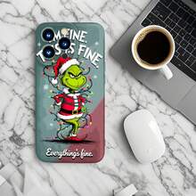 1PC Phone Case ,   Christmas Santa Lights Text , Stylish Phone Case, Phone Decoration, All-around Lens Protection, Creative Small Gift, Funny Gift for Boys and Girls - Negro - Ver 6