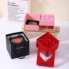 Love Forever 9-Stem Rose Bouquet Dream Gift Set (Butterfly Theme), With Lidded Paper Jewelry Box In Red, Black, Pink Valentine's Day Jewelry Box New Year Jewelry Box - Multicolor - View 1