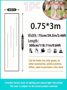 1pc 393 Inch Pink Sheer Curtain, Long Solid Color Chiffon Fabric, Lightweight And Translucent Texture, Excellent Drape Effect, Suitable For Multiple Decoration Scenes - Pink - View 6