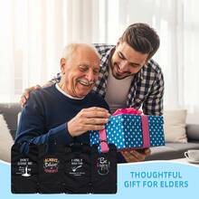 1pc Premium Adult Bib, Reusable Clothing Protector For Elderly Eating, Black With English Text Print, 33 Inches X 17 Inches - Multicolor - View 7