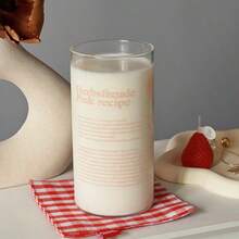 1 件 650 毫升容量简约字母设计玻璃杯，适用于果汁、牛奶、咖啡 - 彩色 - 查看 19