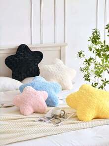 1pc Star Decor Throw Pillow, Cute Star Cushion, Soft & Comfortable, Christmas Home Decor, Suitable For Sofa, Bedroom And Living Room, Ideal Gift For Family And Friends On Valentine's Day