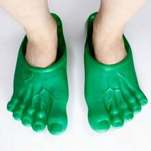 1pc Giant Toe Slippers, Prank Realistic Big Foot Shoes For Barefoot, Suitable For Shoe Size 38-42, Green Giant Foot Shoes, Giant Foot Role Play Prop, Flip Flops, Beach Shoes, Giant Toe Foot - Multicolor - View 3