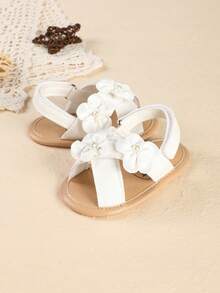 Summer Infant New Breathable Anti-Slip Princess Style Fashion Soft Bottom Toddler Walking Shoes, 0-1 Years Old - White - View 5