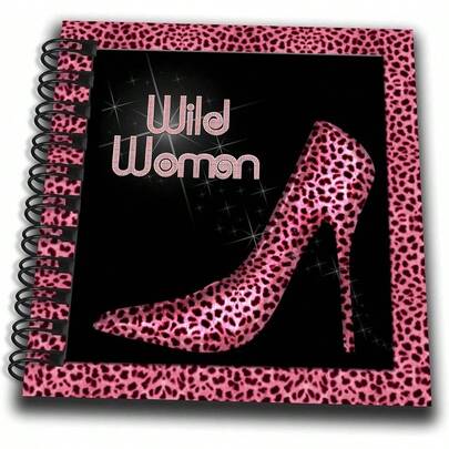 Pink Cheetah Print Wild Woman Stiletto Pump and Bling - Bloc de Notas, 4 por 4 Pulgadas db218013