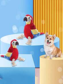 逼真的毛绒鹦鹉蜥蜴宠物玩具，带音效，有助于清洁和磨牙，适合作为猫狗节日礼物。 - 彩色 - 查看 7