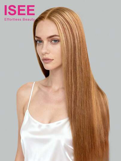 ISEE Hair Straight Wear Go Glueless HD Lace Wigs 6*4 Lace Closure Wigs 16-30 Inch 180% Density Highlight Piano Color Unprocessed Human Hair Natural Hairline Top Quality Stylish Wig Beginners