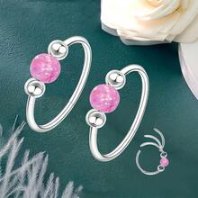 Nose Rings Hoops Opal Nose Piercings Jewelry 316LSteel Hypoallergenic Silver Septum Hoop Nose Ring For Women 18G Hinged Helix Rook Conch Cartilage Daith Tragus Earring