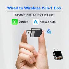 这款二合一无线 CarPlay 适配器兼容 Android Auto 智能迷你盒，可通过 Wi-Fi 自动连接，并兼容丰田、沃尔沃等车型。 - 黑色 - 查看 3