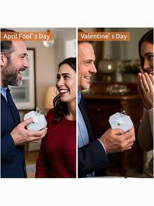 1个心形戒指盒，自动开启订婚戒指盒，天鹅绒耳环首饰盒带灯，珠宝展示盒，适用于婚礼、订婚、求婚、生日、情人节 - 彩色 - 查看 4