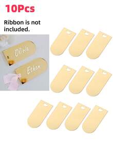 1/10/20pcs Blank Acrylic Tent Name Card, Arched Luggage Tag, Acrylic Blank Golden Mirror Seat Tag Without Ribbon, Wedding Guest Escort Card, Place Card Holder, DIY Party Signage Gift Tag