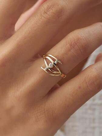 1 pieza Anillo elegante y minimalista de plata de ley 925 con diseño de rama y hoja de estilo versátil Ins, adecuado para uso diario de mujeres, regalo para fiestas y vacaciones