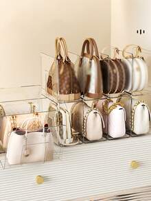 Bag Storage Partition Plate; Wardrobe Bag Placement Device; Small Bag Placement Rack; Organizing Display Box; Acrylic Bag Rack. - Multicolor - View 4