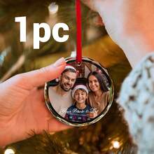 Personalized Christmas Ornaments, Custom Photo And Text Christmas Tree Decorations, Christmas Decorations, Decoration Christmas 2025, Customized Pictures Christmas Gifts, Customizable Family/Friends/Couple Photos Ornaments, Christmas, Birthday Gifts, Room Decor, Friendship Gift, Family Mom, Dad - Style C - View 9