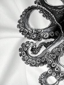 男士章鱼印花无袖背心短裤套装，夏季 - 彩色 - 查看 3