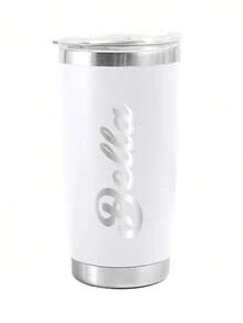 1 pieza Vaso personalizado de 20 onzas, taza de viaje con nombre personalizado, vaso grabado con láser, taza de agua de acero inoxidable, taza aislada portátil para automóvil, vaso para dama de honor, vaso aislado fácil de limpiar, exquisito, de alta calidad personalizado, único regalo ideal para ella, delicada romance, excelente para senderismo, campamento, navegación, viajes diarios, perfecto para viajes