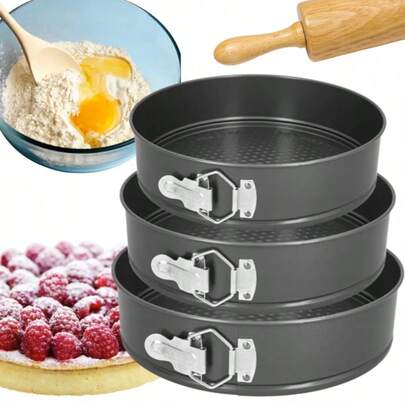 CAKE TIN 3 Pcs. BAKING TRAY FOR CAKES. FORM SET 3 PIECES ROUND.