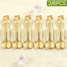 3/6pcs Luxury Gold Mini Clips, Rose Patterned Sugar Tongs, High Quality Stainless Steel Small Service Clips, Durable Ice Clips, Cute Tea Party Service Clips, Exquisite Gifts, Suitable For Cafe/Wedding/Valentine's Day/New Year/Mother's Day/Birthday - Gold - View 1