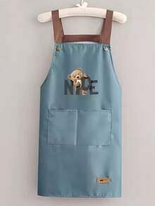 1 Tạp dề Barista họa tiết gấu NICE màu trơn chống thấm nước hai mặt, thích hợp cho gia đình, nhà bếp ngoài trời và phục vụ ăn uống. - Gấu ĐẸP - Xem 7