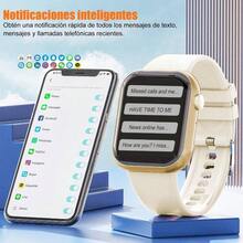 Smartwatch Reloj Inteligente Mujer - Llamadas Reloj Dama, Monitor de Deportivos, Pulsmetro, Sueo, Impermeable IP67, Pulsera Actividad para AndriodCorrea Rosa+ Beige - Oro rosa - Ver 3