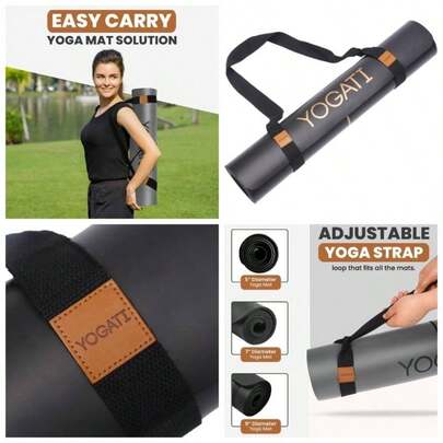 - Correa para esterilla de yoga, Negro -, Large