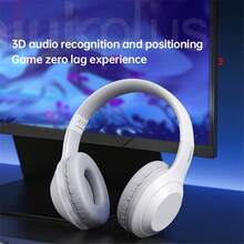 Auriculares Bluetooth tipo diadema de Lenovo - Juegos, música, graves potentes, plegables con cancelación de ruido para deportes y entretenimiento