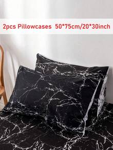 1對大理石圖案枕套不附帶枕芯 - 黑色 - 查看 9