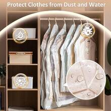 6 Bolsas Colgantes de Almacenamiento al Vacío, Bolsas de Vacío para Ropa(Colgar Entre 15 y 20 Prendas),Trajes, Vestidos, Abrigos, Organizador de Armario Reutilizable (3*(67X90CM y 67X110CM)) - 67 x 110 cm - Ver 8