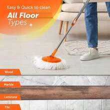 Macromax Faster Spin Mop And Bucket Set – 360° Rotating Microfiber Mop With Smart Drying System – Multi-Surface Floor Cleaning Tool - ColorA - 查看 7