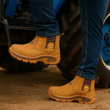 Ankle Boot/Work Boot In Nubuck Leather With Gel Insole For Adventure Activities. - Corn - View 5