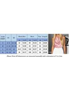 Women Satin Halter Tank Tops Fitted Solid Color Cowl Neck Sleeveless Shirts  Summer Streetwear - Gold - View 4