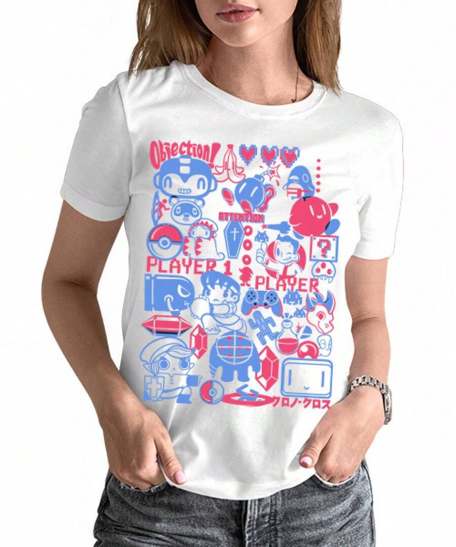 Women's T-Shirt CAMISETA UNISEX PRESS START PLAYER – CUTE RETRO GAMER - màu đen - Xem 1